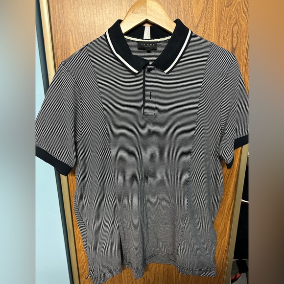 Ted Baker Navy & White stripped Polo - Size 4 (Large) - Picture 1 of 1